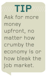 Tip 1 Text - Ask for money upfront