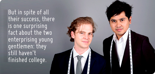 indochino inset Founders of Indochino with article quote - they still havent finished college