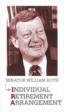 Roth IRA Senator Roth William Roth wearing a suit and tie