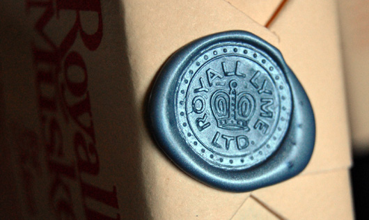 Royall Lyme Bermuda stamp close up of royall lyme ltd logo