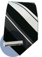 skinny tie tie bar Black striped tie