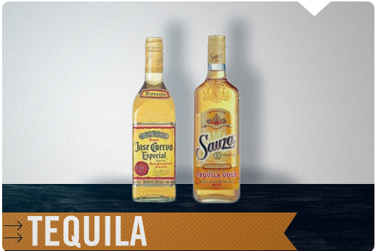 middle-shelf tequila two bottles of tequila