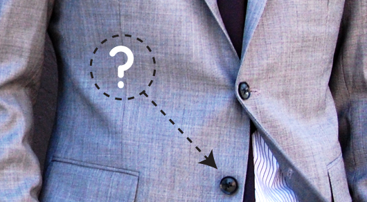 jacket bottom button Bottom button of suit with question mark