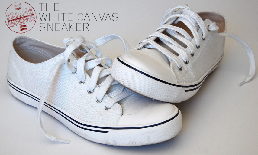 white canvas shoes
