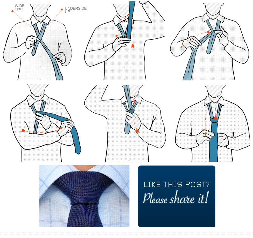 Step by step diagram of how to tie a nicky tie knot