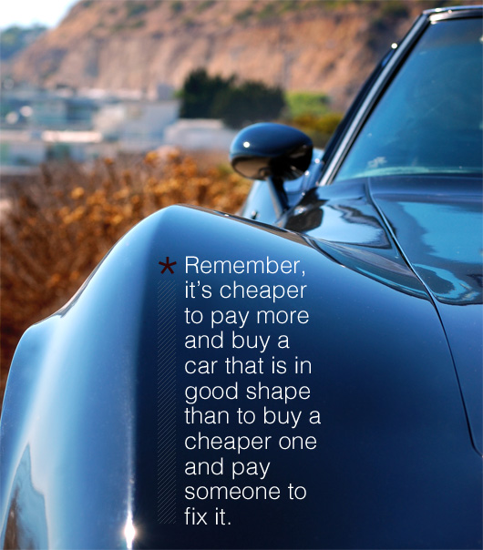 old sports car A close up of a corvette with article quote - Cheaper to pay more and buy a car thats in good shape than fix a cheaper one
