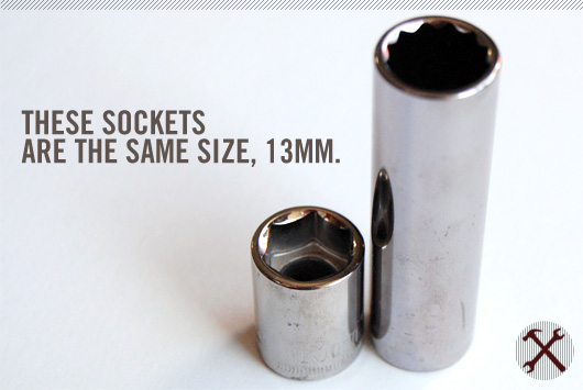 socket size 13mm socket and 13mm deepwell socket