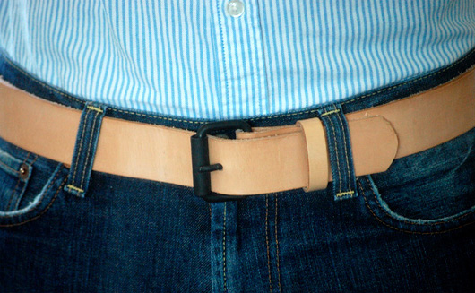 finished belt Natural belt with black buckle