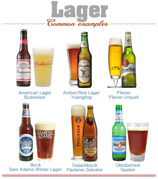 lager styles Illustration of common examples of lager beer