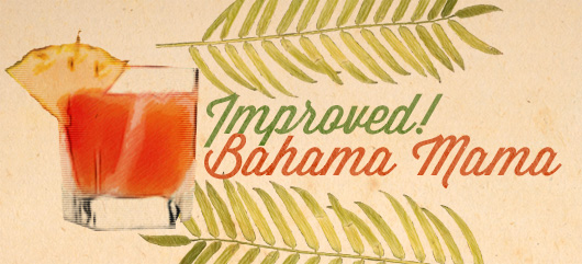 bahama mama cocktail tiki recipe Improved Bahama Mama tiki drink illustration
