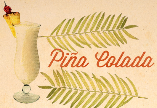 Pina Colada Tiki Recipe cocktail Pina colada tiki drink illustration