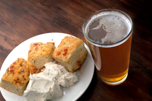 beer goat cheese Beer next to cheese