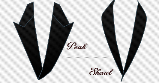 tuxedo lapel shawl peak Tuxedo lapel diagram