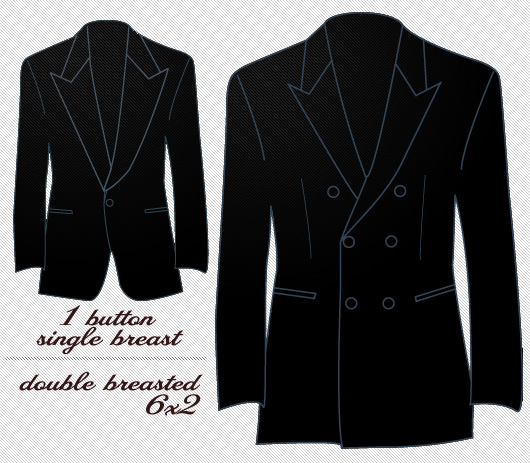 tuxedo single breasted double breasted Tuxedo jacket diagram