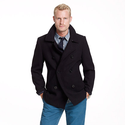 outerwear A man wearing a pea coat