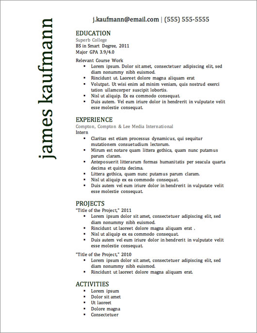 free resume template Resume template example