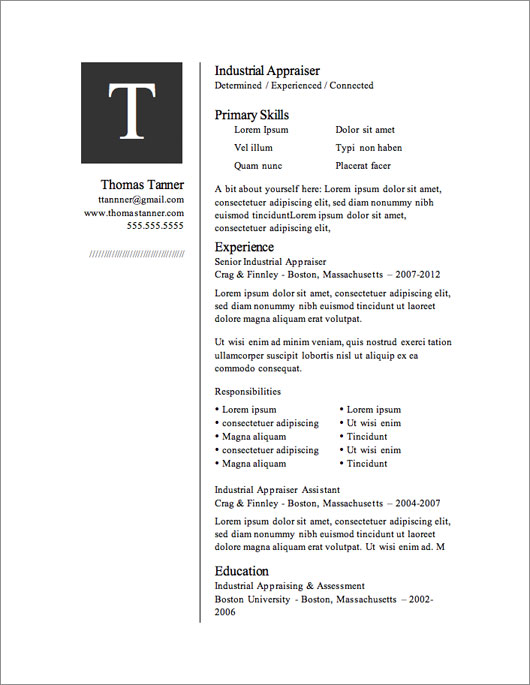 free resume template modern resume for word