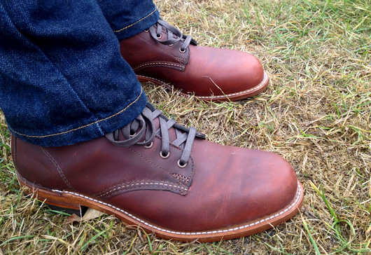 Close up of Wolverine boots