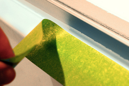 Using masking tape for caulking