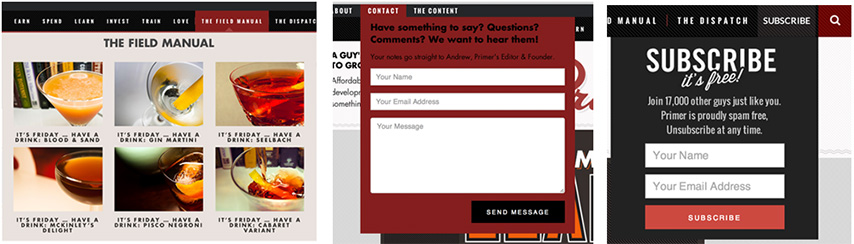 Primer contact dropdown