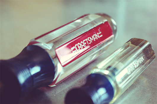 A close up of a screwdriver handle