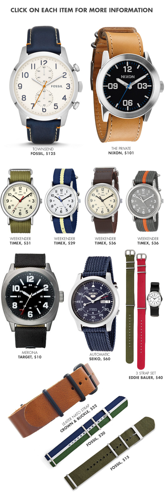 A collage of watches
