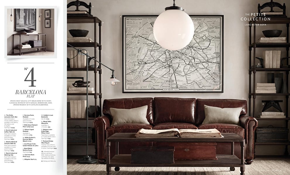 restoration hardware living room area