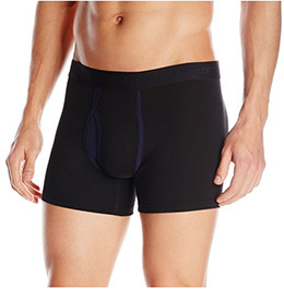 A man wearing black boxer briefs