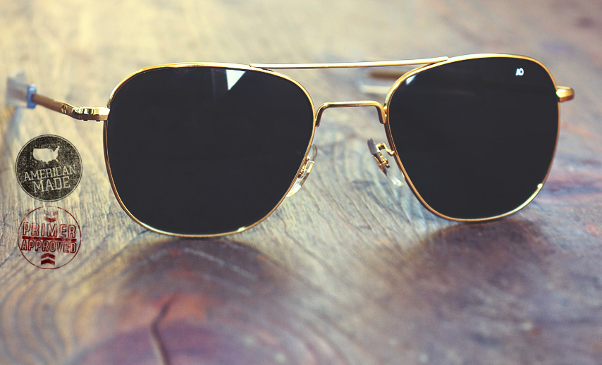 square frame aviator american optics