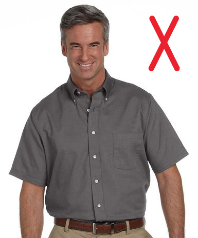 poor fitting short sleeve shirt men