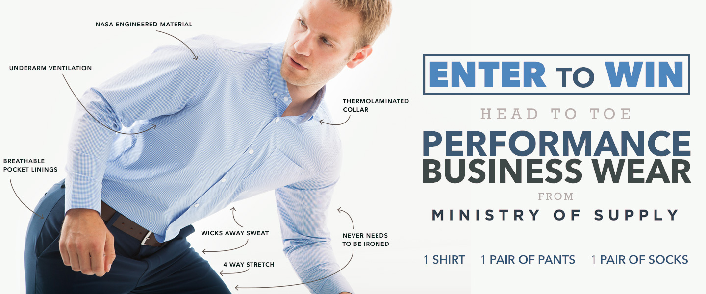 Enter to Win! Head to Toe Performance Business Wear from Ministry of Supply!