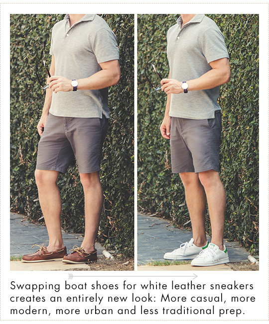 how to wear white leather sneakers