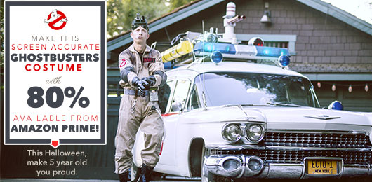 Make This Screen Accurate Ghostbusters Costume with 80% Available from Amazon Prime