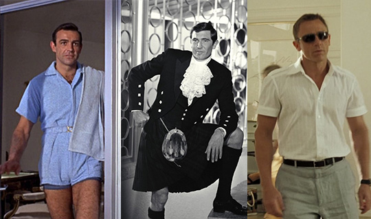 Sean Connery, George Lazenby, and Daniel Craig