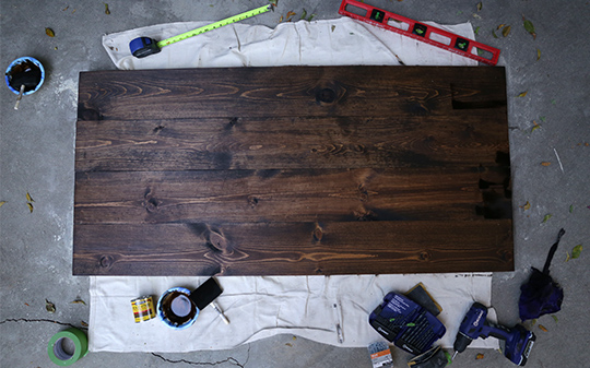 DIY headboard stain