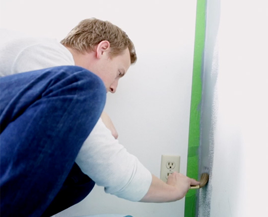 Cutting in painting an accent wall
