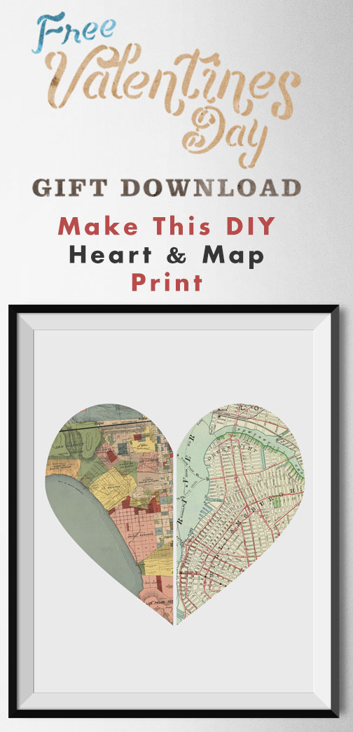 DIY Valentine's Day Gift Idea How to Make This Heart & Map Print!