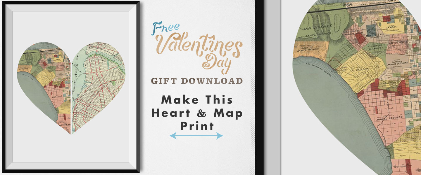 Free DIY Valentine Gift – Heart Printable: Make This Heart Shaped Map Print!