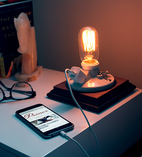 DIY Side Table Lamp with Phone Charger Less than $20