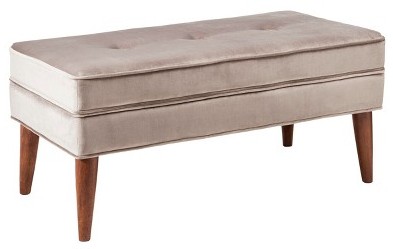 midcentury modern tufted bench