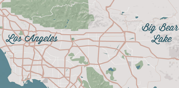 Big Bear from Los Angeles Map