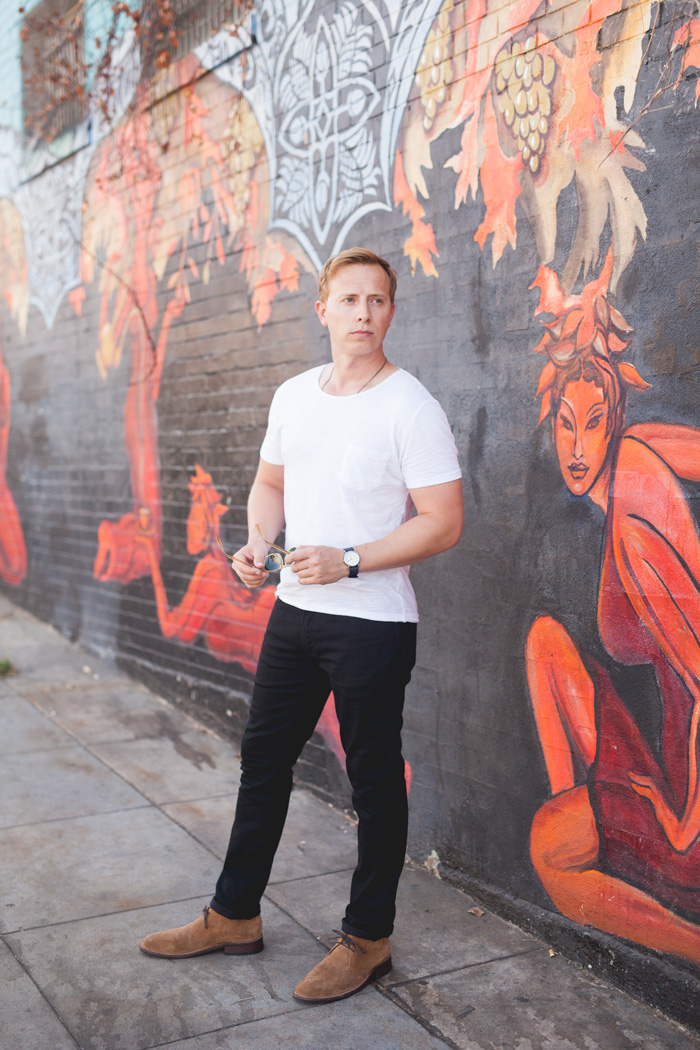 white t shirt black jeans mens outfit inspiration