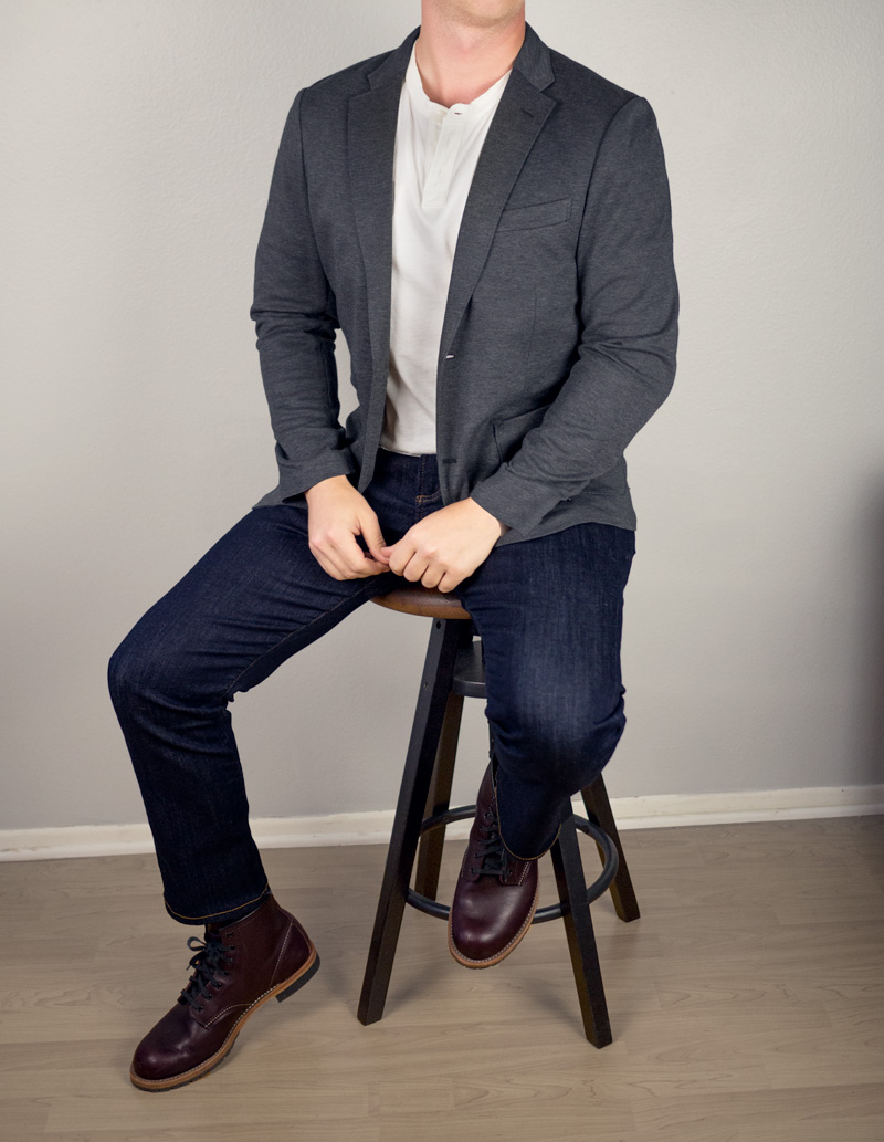 blazer with henley men fashion inspiration fall