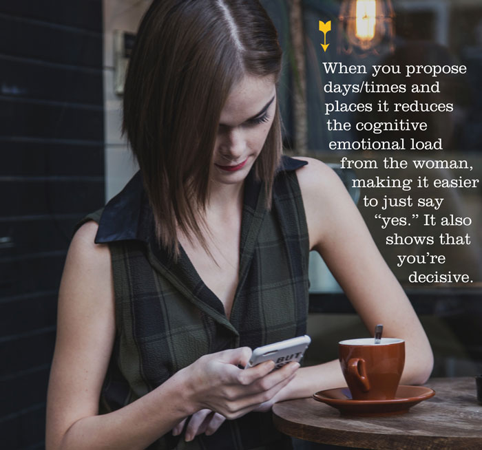 A woman talking on a cell phone with article quote