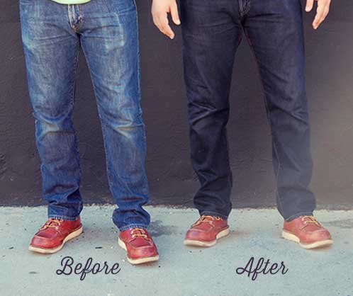 Dye jeans to make them darker