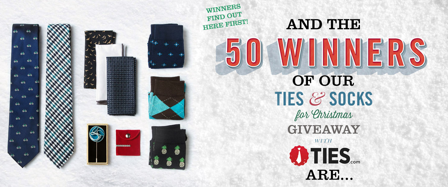 Announcing the Winners of Our Ties & Socks Giveaway with Ties.com + 70% Off Picks!