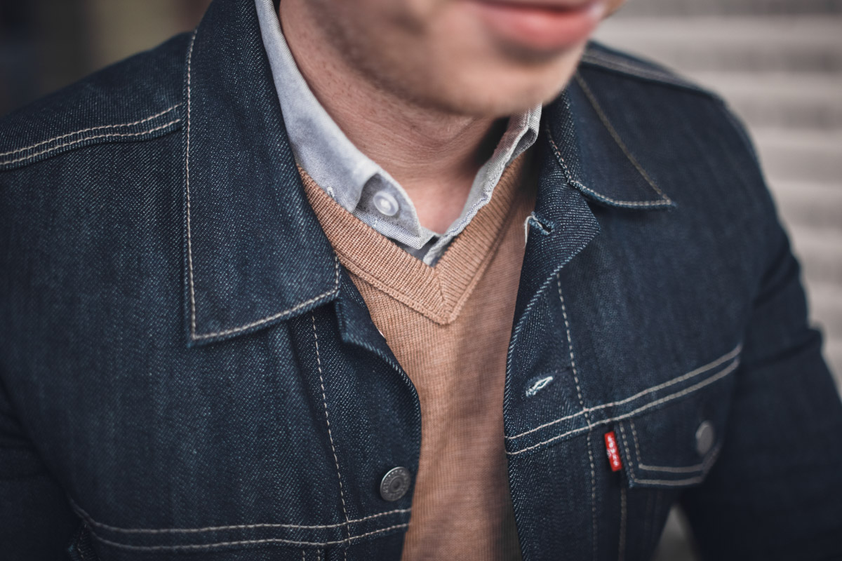 denim jacket vneck