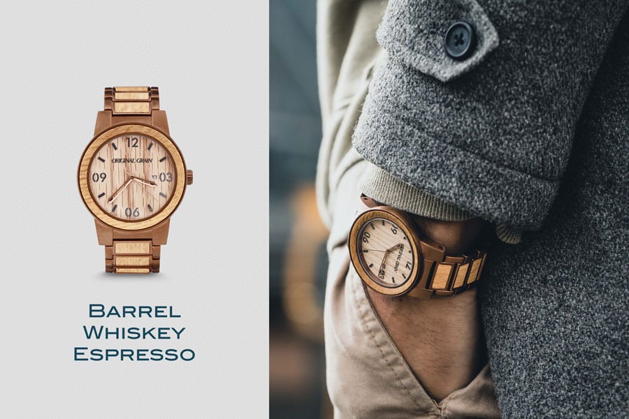 Photo showing fashion forward wood watch from Original Grain