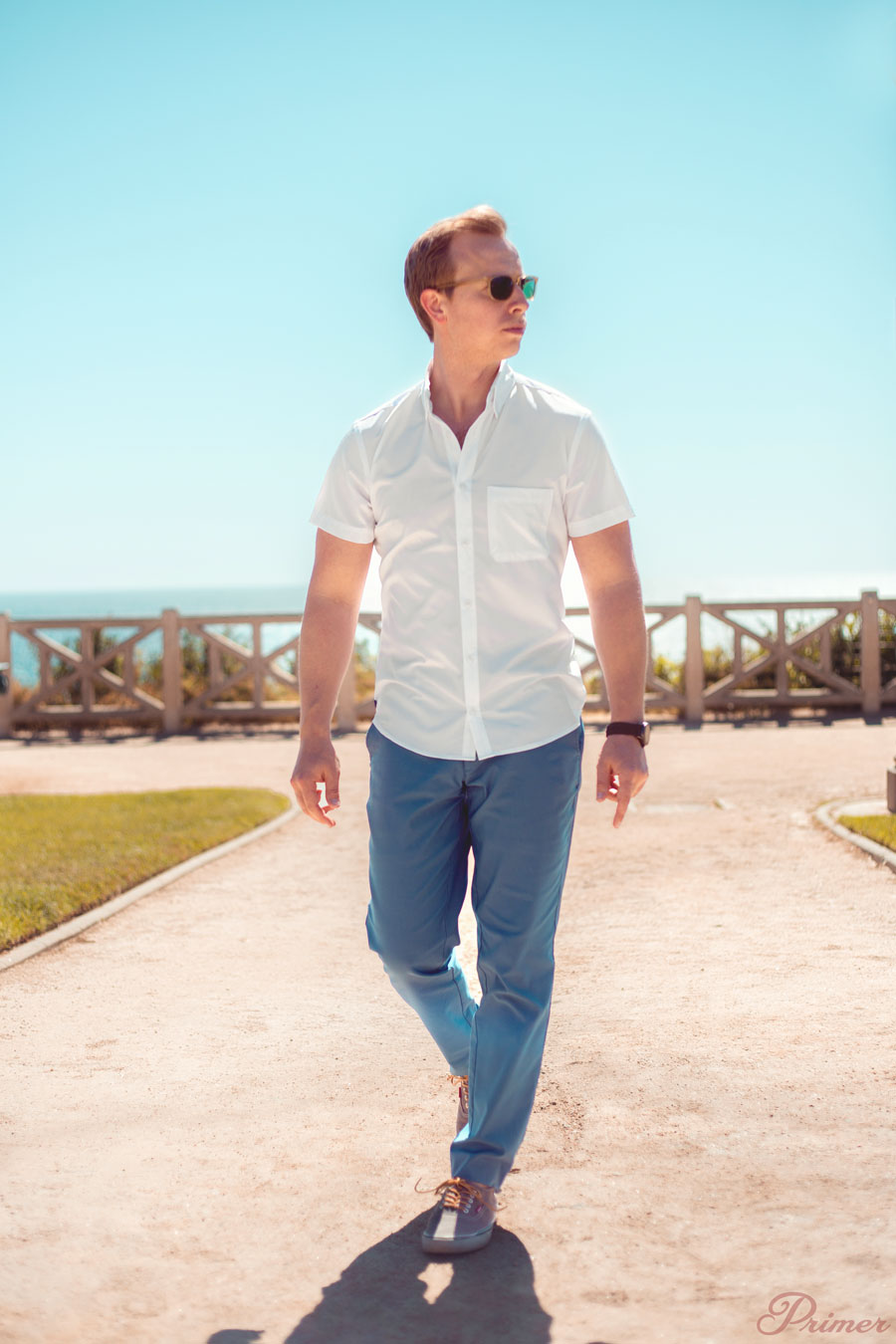hot weather men outfit performance business casual from Mizzen and Main