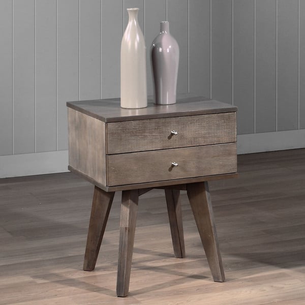 Jones Two drawer Light Charcoal Nightstand, $130.49